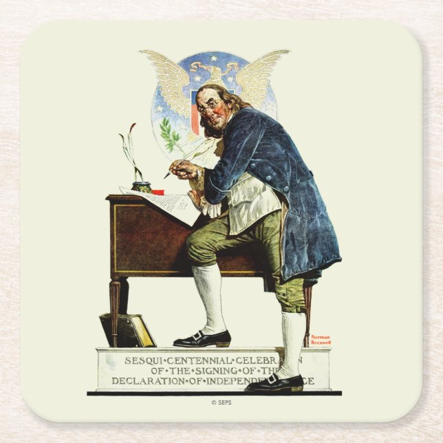 Posavasos Cuadrado De Papel Independencia (Anverso)