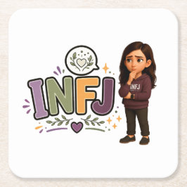 Posavasos Cuadrado De Papel INFJ — A Guardiã das Ideias