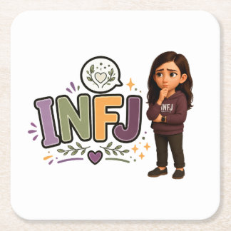 Posavasos Cuadrado De Papel INFJ — A Guardiã das Ideias