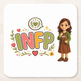 Posavasos Cuadrado De Papel INFP — A Sonhadora Criativa