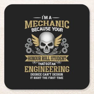 Posavasos Cuadrado De Papel Ingeniero Soy Ingeniería Mecánica