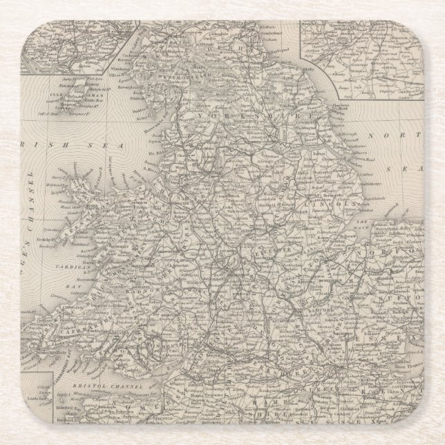 Posavasos Cuadrado De Papel Inglaterra 10 (Anverso)