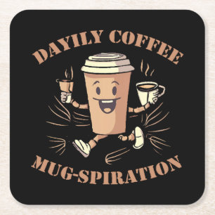 Posavasos Cuadrado De Papel Inspiración diaria de taza de café