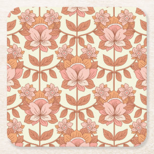 Posavasos Cuadrado De Papel Inspiración retro de los años 70