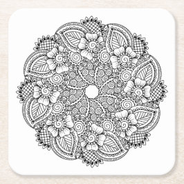 Posavasos Cuadrado De Papel Inspirado alrededor de diseño