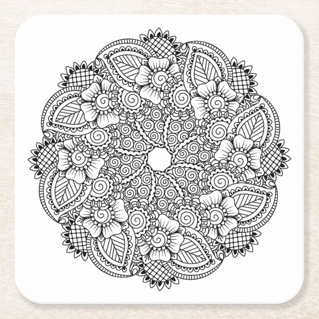 Posavasos Cuadrado De Papel Inspirado alrededor de diseño (Anverso)