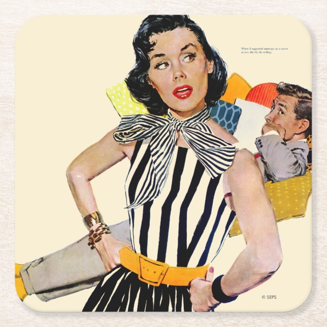 Posavasos Cuadrado De Papel Insulted 2 de señora Was (Anverso)