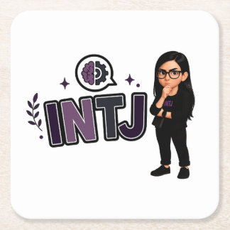 Posavasos Cuadrado De Papel INTJ — A Visionária Estratégica