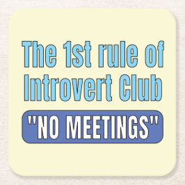 Posavasos Cuadrado De Papel Introvert Club    T-Shirt
