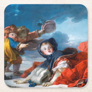 Posavasos Cuadrado De Papel Invierno, Fragonard