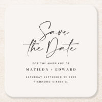 Invitación boda de tipografía escrita a mano moder