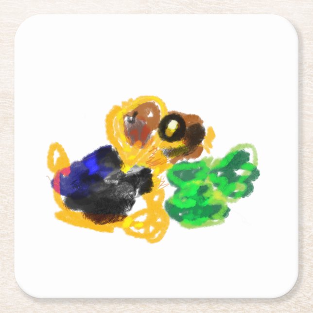 Posavasos Cuadrado De Papel irish terrier lo ama (Anverso)