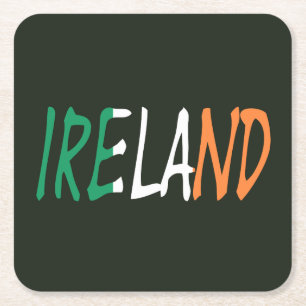 Posavasos Cuadrado De Papel Irlanda sobre la cabeza en el ataúd de la bandera 