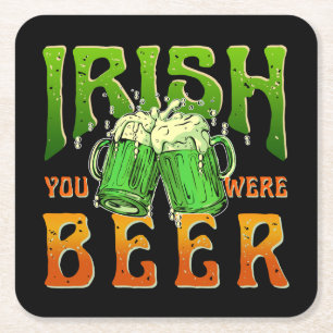 POSAVASOS CUADRADO DE PAPEL IRLANDÉS ERAS CERVEZA DIVERTIDO BEBIENDO IRLANDA