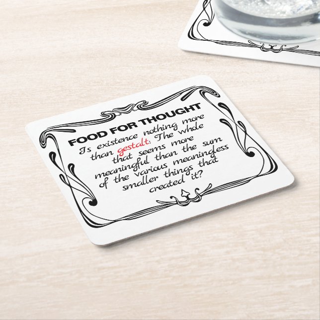 Posavasos Cuadrado De Papel Is Existence Gestalt? (En perspectiva)