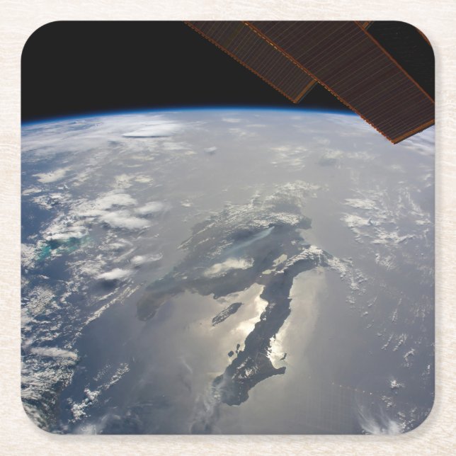 Posavasos Cuadrado De Papel Isla De La Española Con Sunglin (Anverso)