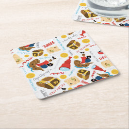 Posavasos Cuadrado De Papel Isla del Tesoro