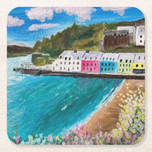 Posavasos Cuadrado De Papel Isla Portree de Skye Escocia