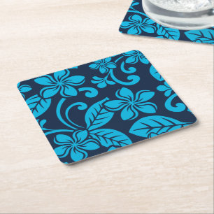 Posavasos Cuadrado De Papel ISLAND PLUMERIA (azul x 2)