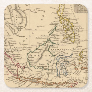 Posavasos Cuadrado De Papel Islas del este de la India