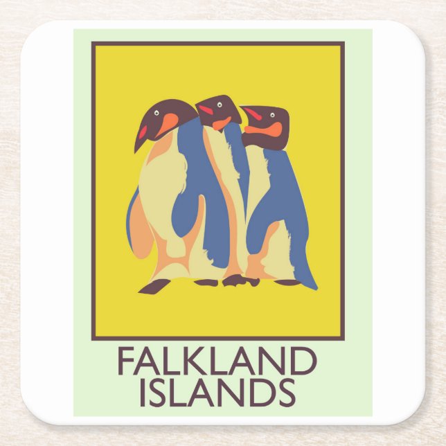 Posavasos Cuadrado De Papel Islas Malvinas (Anverso)