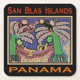 Posavasos Cuadrado De Papel Islas San Blas Panamá Mola