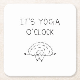Posavasos Cuadrado De Papel It’s Yoga O’Clock Sheep