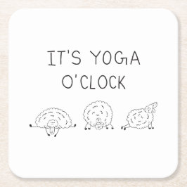 Posavasos Cuadrado De Papel It’s Yoga O’Clock Sheep