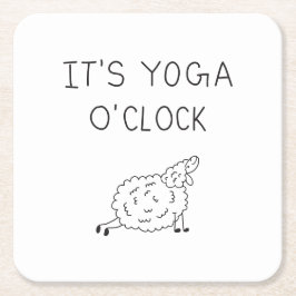 Posavasos Cuadrado De Papel It’s Yoga O’Clock Sheep