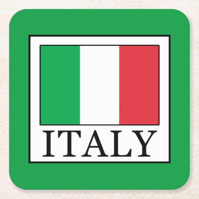 Posavasos Cuadrado De Papel Italia (Anverso)