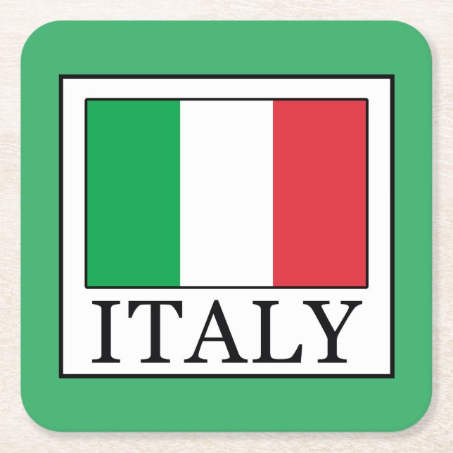 Posavasos Cuadrado De Papel Italia (Anverso)