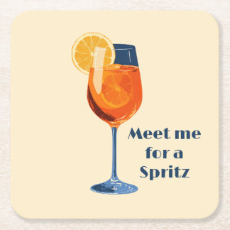 Posavasos Cuadrado De Papel Italian Cocktail Drink Vintage Retro Happy Hour