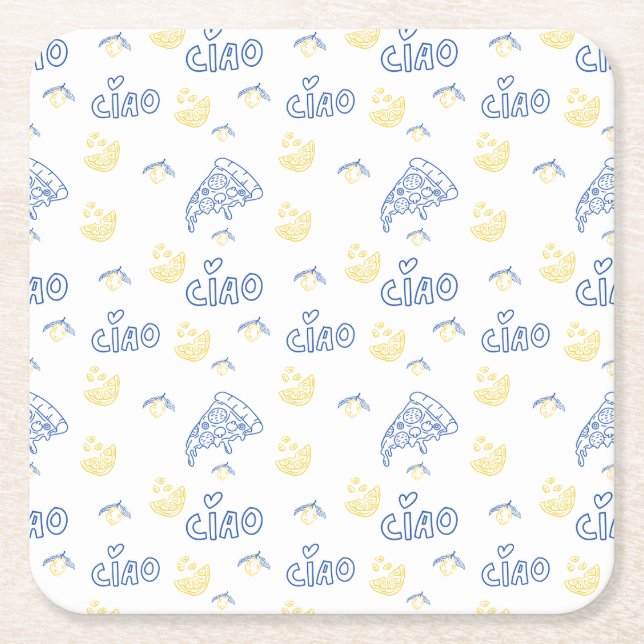 Posavasos Cuadrado De Papel Italy Lover– Ciao Italian Vibes (Anverso)