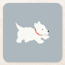 Posavasos Cuadrado De Papel Izzie El Westie