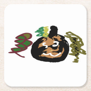 Posavasos Cuadrado De Papel Jack de Halloween para el café