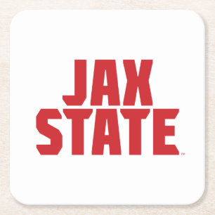 Posavasos Cuadrado De Papel Jacksonville State University JAX STATE Bold Red