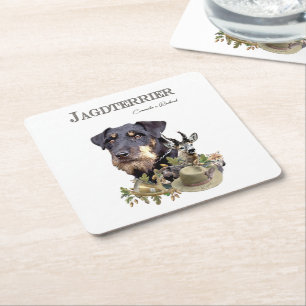 Posavasos Cuadrado De Papel Jagdterrier