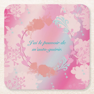 Posavasos Cuadrado De Papel J'ai le pouvoir de m'auto-guérir