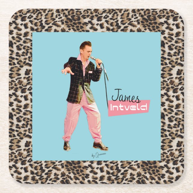 Posavasos Cuadrado De Papel James Intveld Rockabilly Coasters (Anverso)