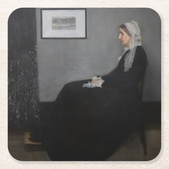 Posavasos Cuadrado De Papel James Whistler - Retrato de la madre del artista (Anverso)