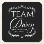 Posavasos Cuadrado De Papel Jane Austen Pride y Prejudice Darcy Gift Bo<br><div class="desc">Una divertida y elegante muestra de apoyo a Fitzwilliam Darcy.</div>