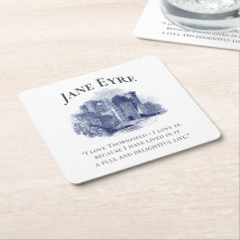 Posavasos Cuadrado De Papel Jane Eyre - Amo Thornfield - Castillo