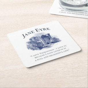 Posavasos Cuadrado De Papel Jane Eyre - Amo Thornfield - Castillo