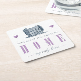 Posavasos Cuadrado De Papel Jane Eyre - Mi único hogar - Casa