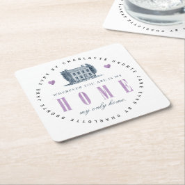 Posavasos Cuadrado De Papel Jane Eyre - Mi único hogar - Casa de época