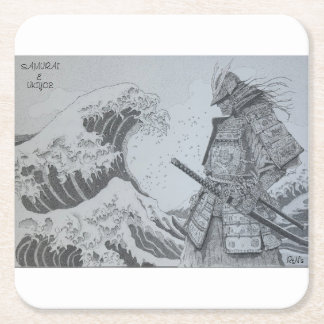 Posavasos Cuadrado De Papel Japanese samurai&ukiyoe original art