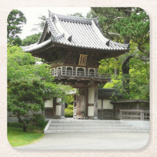 Posavasos Cuadrado De Papel Jardín de té japonés en San Francisco