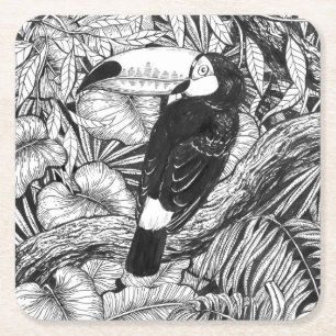 Posavasos Cuadrado De Papel Jardín tropical turístico
