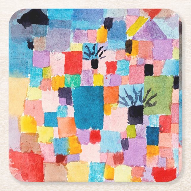 Posavasos Cuadrado De Papel Jardín Tunecino, Klee (Anverso)
