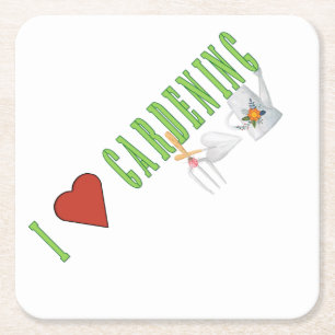 Posavasos Cuadrado De Papel Jardinería de amor